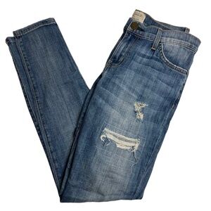 Current Elliott The Ankle Skinny Super Luxe Destroy Repair Jeans Size 27